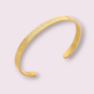 Blessed Ayatul Kursi Cuff Bangle – Wear Allah’s Protection Daily - Gold